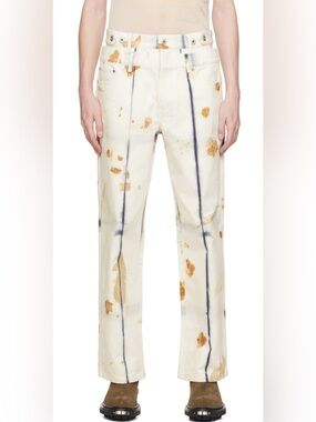 Feng Chen Wang White Plant-Dyed Jeans